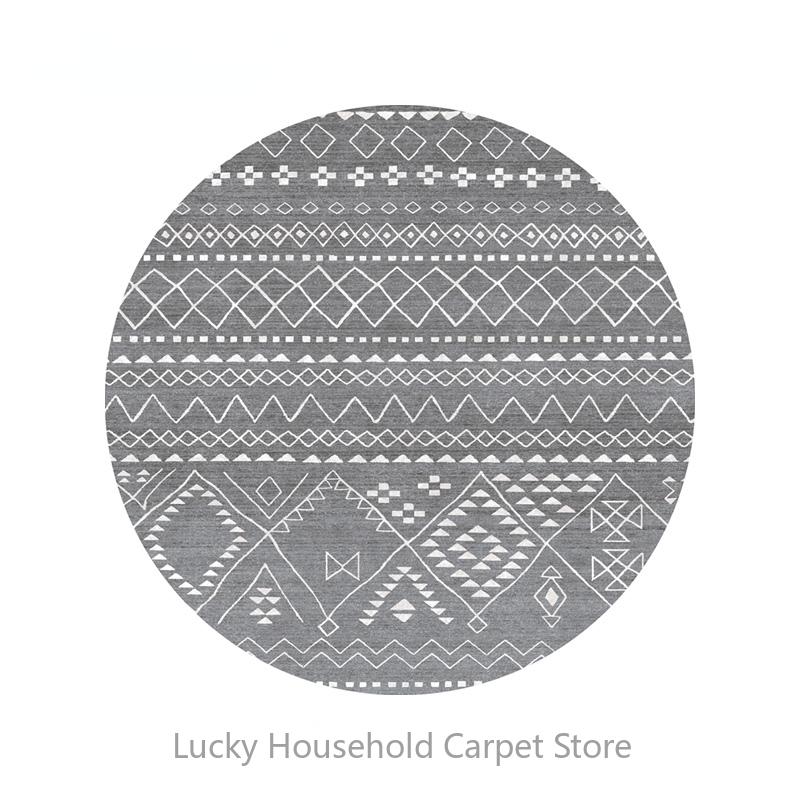 Morocco Round Carpet Lounge Chair Area Rug Soft Non-slip Light Color Living Room Decoration Carpets Washable Cloakroom Floor Mat