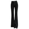 Women's Black High-Waist Micro-Flare Jeans - 2026 Summer Slimming Stretch Petite Style