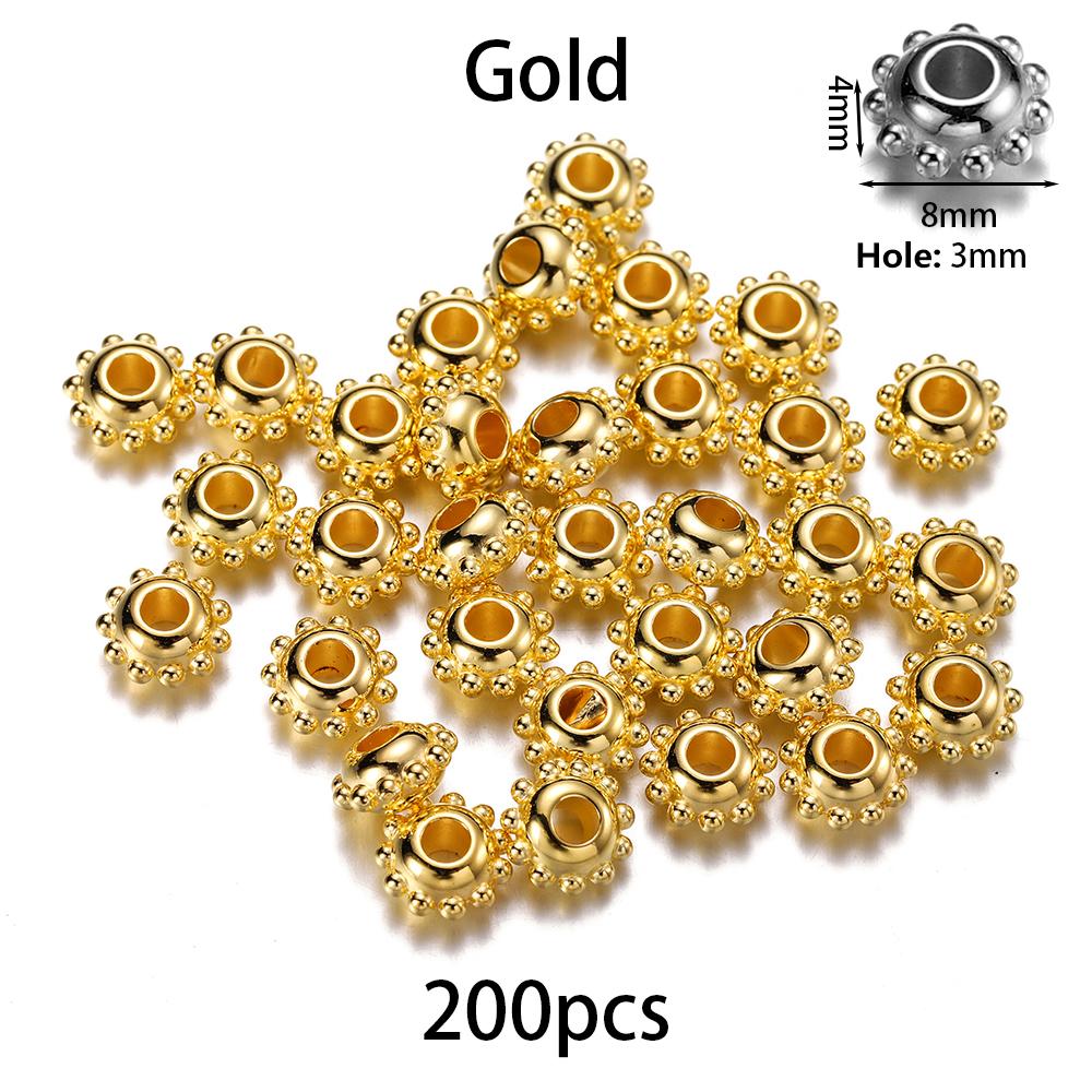 200-400Pcs CCB Multiple Styles Charm Spacer Beads Wheel Bead Flat Round Loose Beads For DIY Jewelry Making Supplies Accessories
