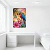 Tropical Parrot 5-O'Clock Here Metal Tin Sign, Vintage Beach Tiki Decor for Home Bar Cafe Man Cave Wall Art
