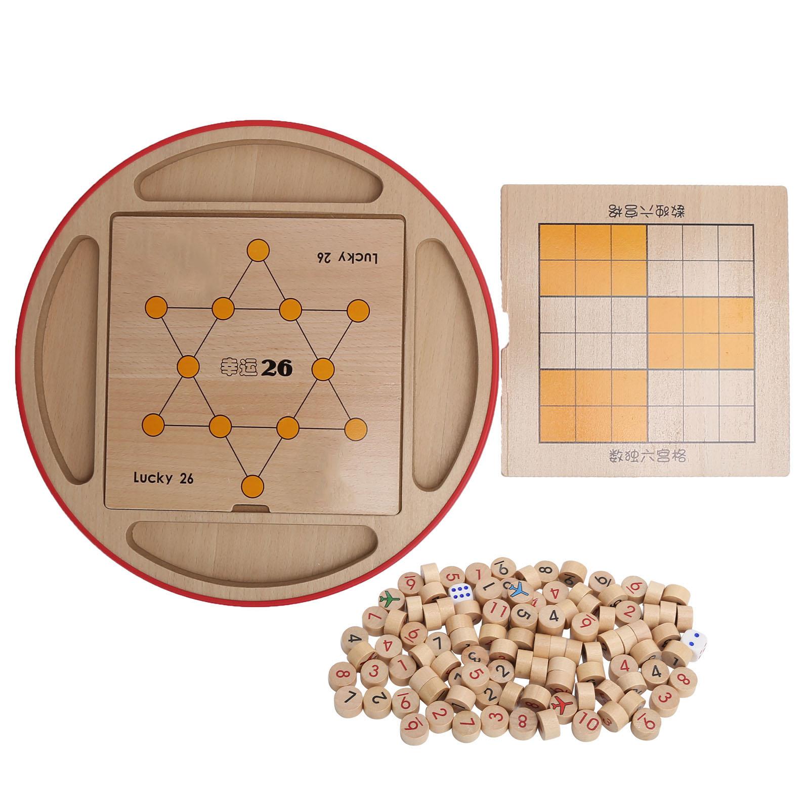 Деревянная многофункциональная детская развивающая игра-головоломка 5 в 1 «Судоку и шахматная доска»