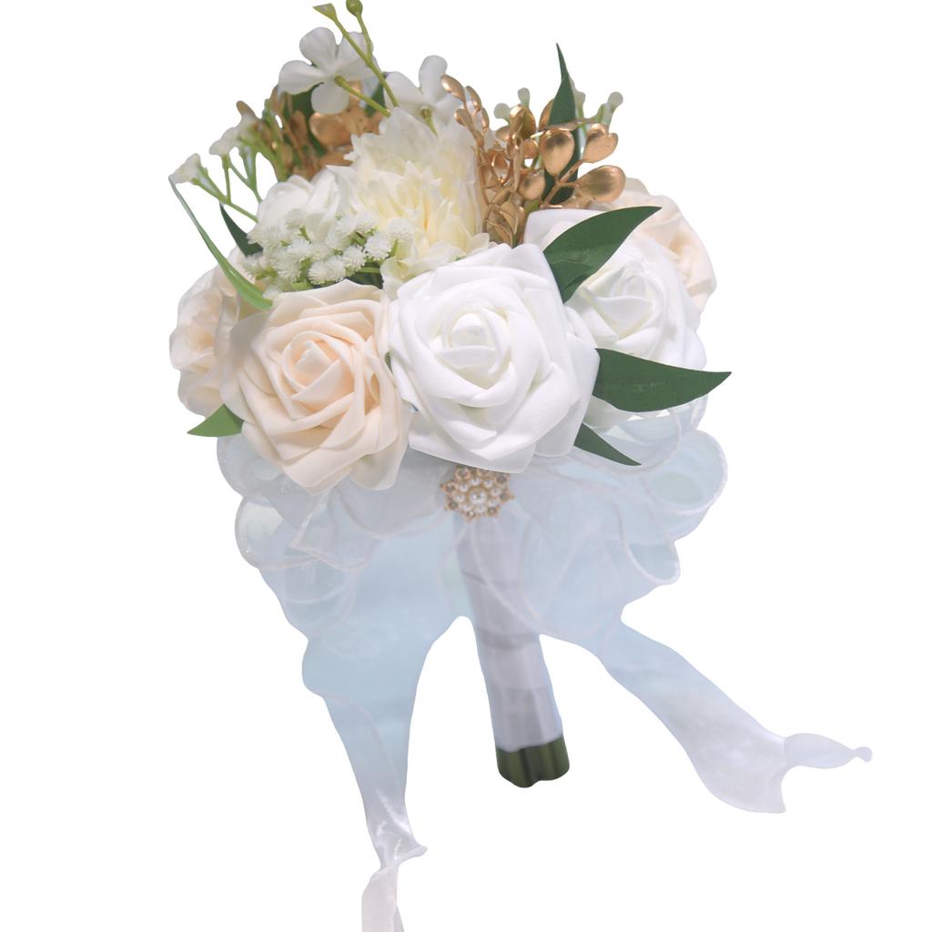 Elegant Bridal Bouquet Artificial Flower Cascading Bride Wedding Bouquet for Event Photography