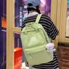 Japanese ins girl backpack Korean version of junior high school student schoolbag female tide large capacity solid color nylon handbag
