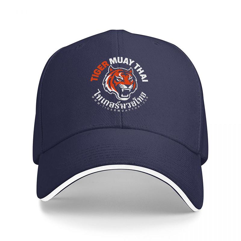 Tiger Muay Thai Baseball Cap with Bold Tiger Logo and White Trim Design for Martial Arts Enthusiasts and Fitness Fans