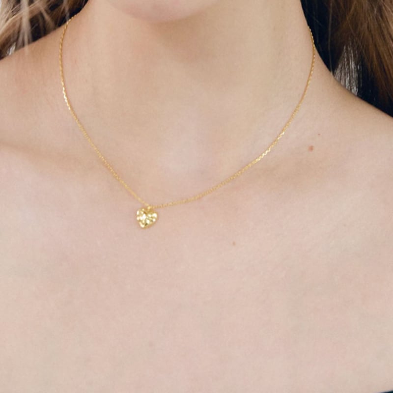 NUOY (925 Silver) Gold Heart Necklace