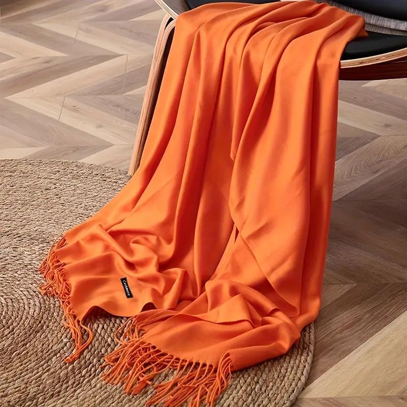 Women's Pashmina Scarf Shawls Soft Cashmere Feeling Headscarf Travel Office Winter Warm Hijabs Solid Lady Wraps Female Bandana
