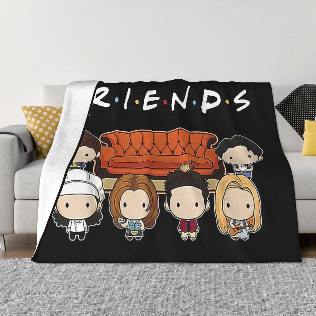Friends Cartoon Blanket Flannel Textile Decor American TV Show Portable Super Warm Throw Blankets for Sofa Couch Bedding Throws