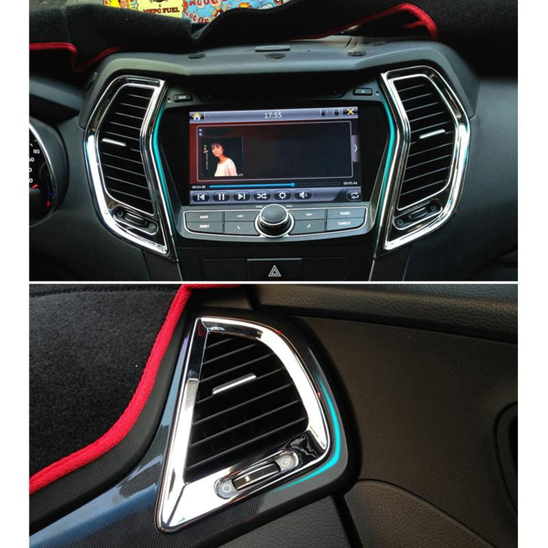 1 sada ozdobná samolepka krytu výdechu přední klimatizace do auta Pasuje na Hyundai Santa Fe 2013 2014 2015 2016 2017 2018