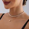 Accessories, Double Beaded Acrylic Mixed And Matched Metal Love Necklace Women, Premium Clavicle Necklace