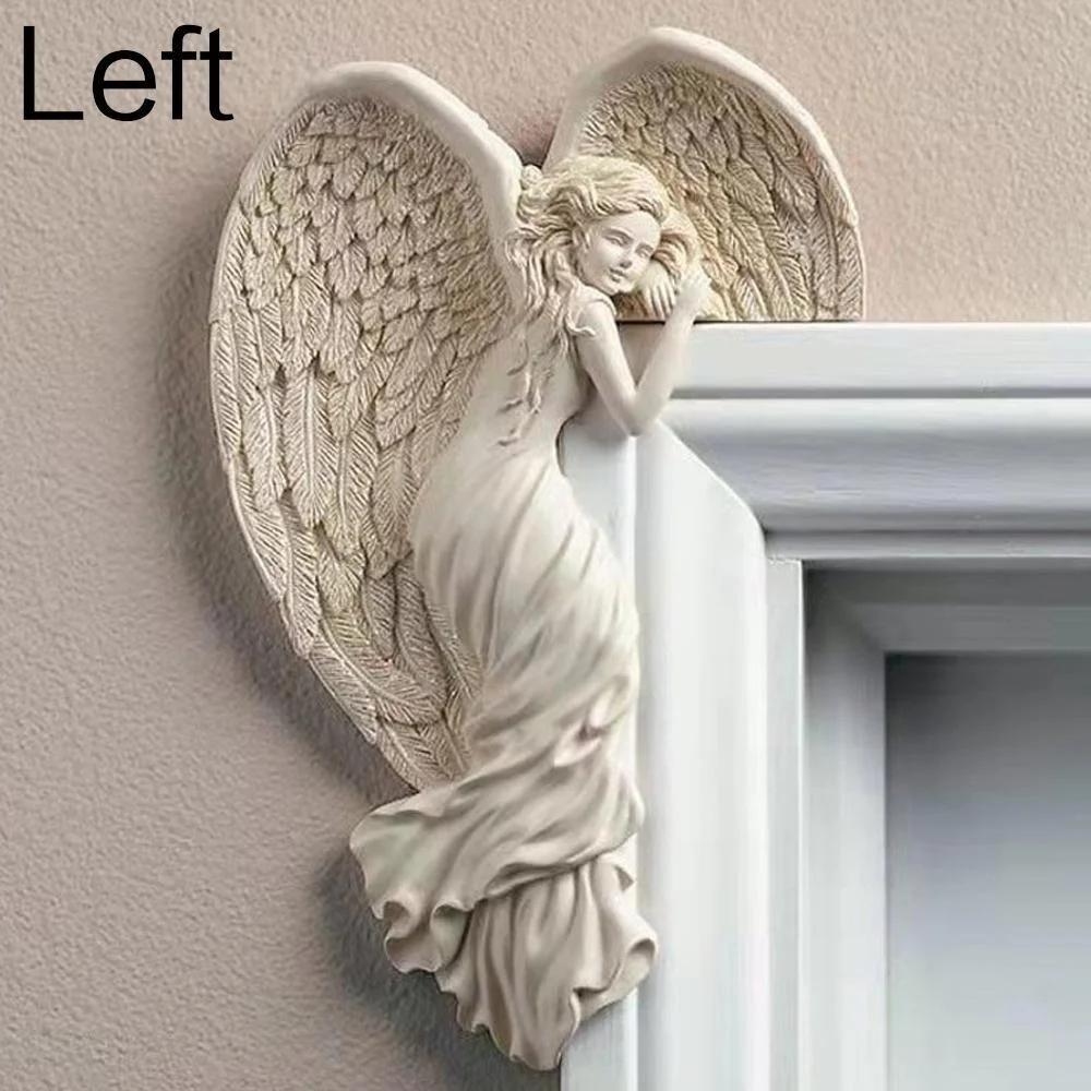 Resin Door Frame Angel Wings Sculpture Wall Art Crafts Home Decor for Party Memorial Gifts