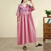 DIMANAF New 2026 Women Plus Size Summer Casual Beach Long Dress Cotton Loose Oversize Maxi Sundress Elegant Vintage Lady Print Floral