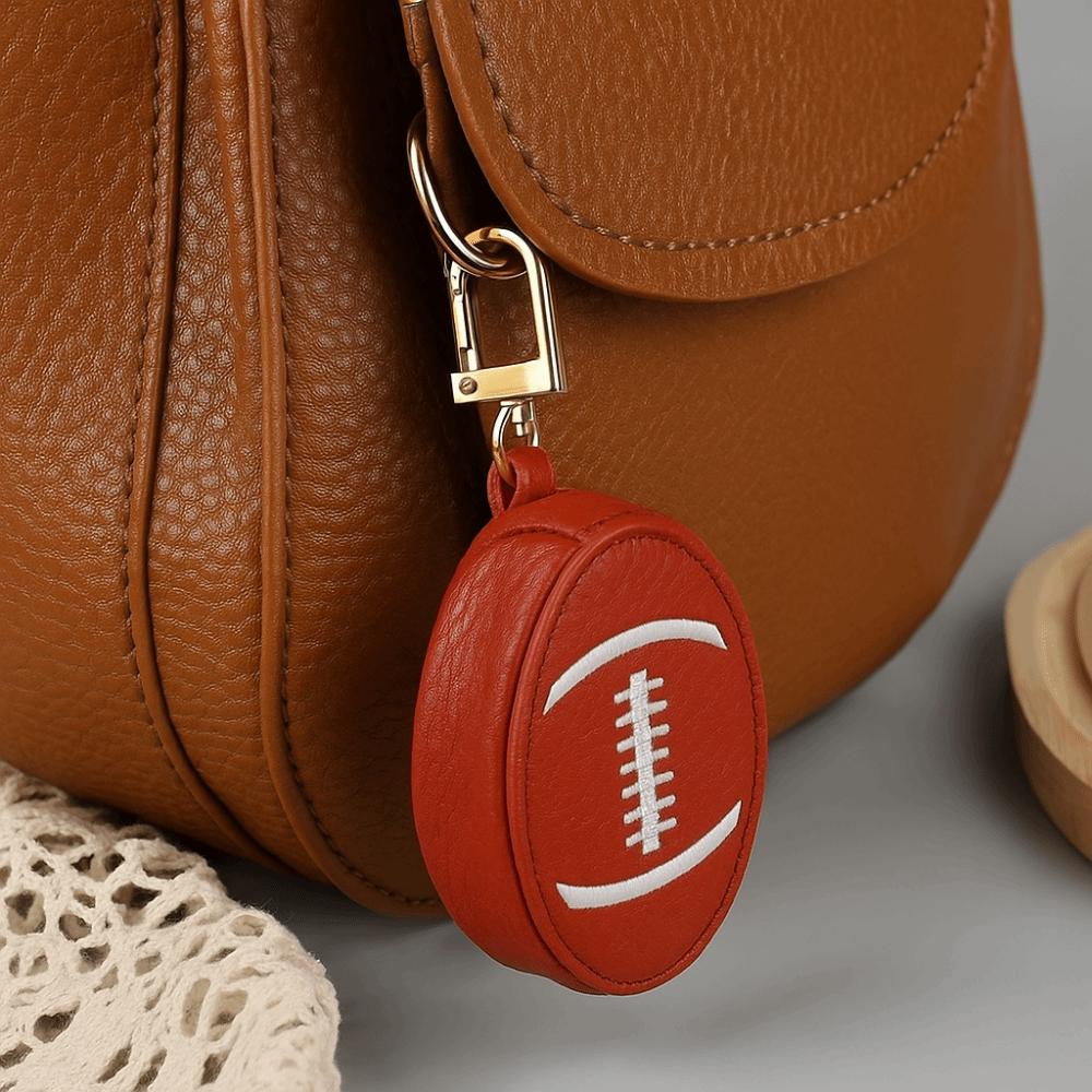 Creative Mini Coin Bag PU Leather Keychain Coin Purse Sports Theme Sport Ball Pendant  Daily Use