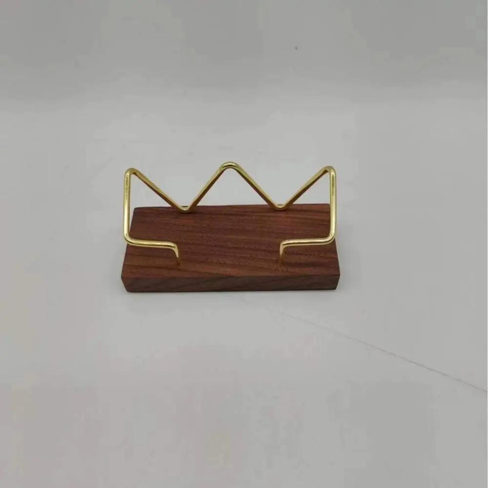 Solid Wood Desktop Business Card Display Stand Memo Holder Storage Box Beech Wood Card Organizer For Office