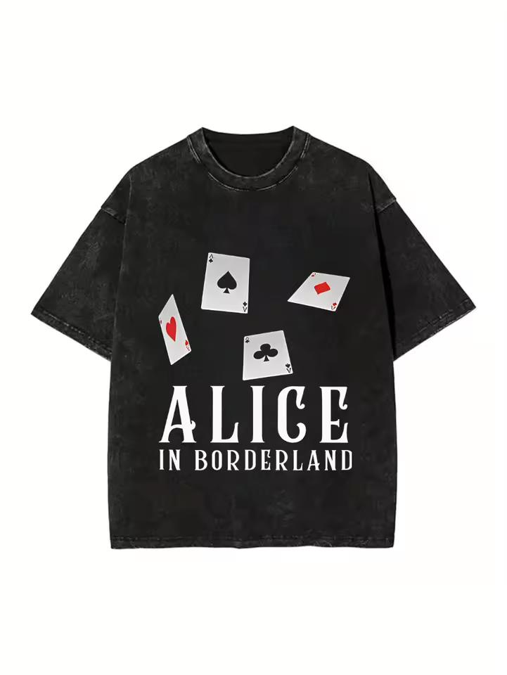 "The Edge of the Journey" poker game thriller T-shirt street style hip-hop novelty T-shirt, unisex, loose fit oversized t shirt