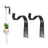 2Pcs Simple Multifunctional Wall Mounted Clothing Flowerpot Bending Iron Hooks