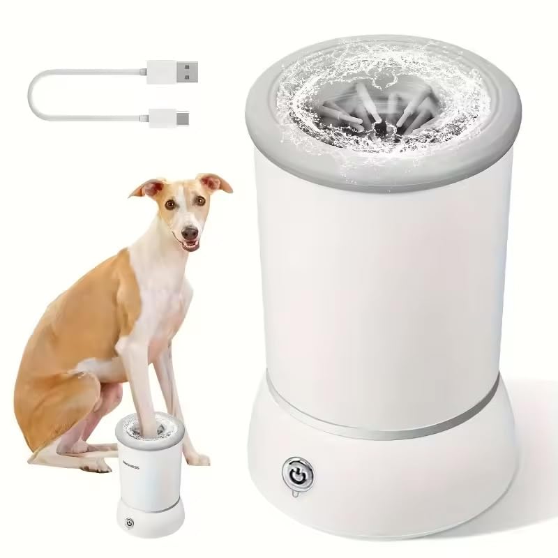 zmart White Automatic Dog Paw Pet Paw USB Dog Paw Automatic Paw Dog Paw Paw Pet Dog Pet Paw Pet Paw Automatic Cleaning Dog Paw Vacuum Pet Paw Electric