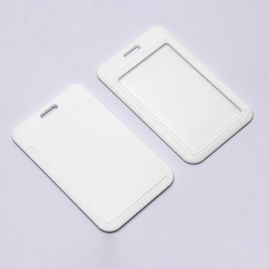 Sliding Badge Holder Vertical Hard Plastic Case Clear Card Protector Pouch for Office School ID Credit