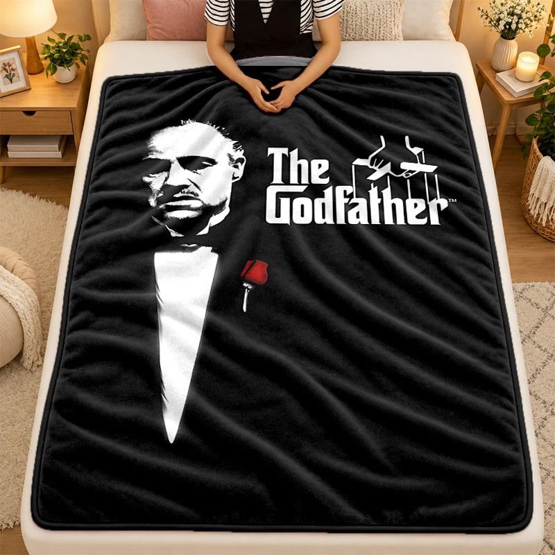 Flannel BlanketThe Godfather Warm Soft Throw Blanket for Indoor Sofa Bed Living Room Use