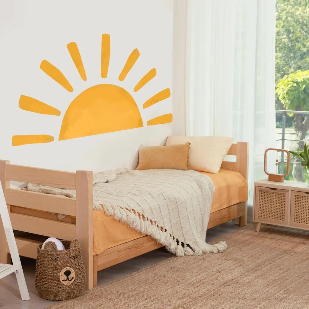 Half Sun Wallpaper Decal Sunshine Vinyl Wall Stickers Boho Nursery Baby Room Wall Stickers Self-Adhesive Bedroom Home Decor