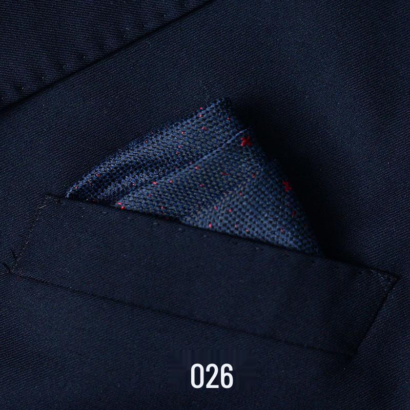 Men's British Pattern Pocket Square - Suit Wedding Banquet Accessory, Polyester Cotton Handkerchief.