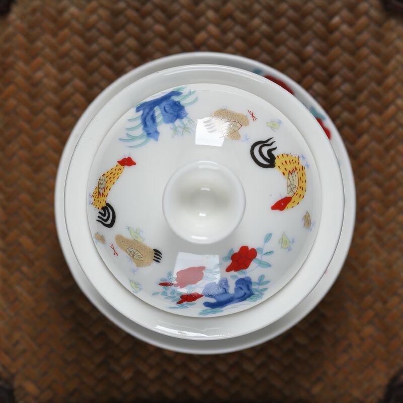 MULTIPOTENT Ming Chenghua Style White Porcelain Gaiwan Tea Bowl