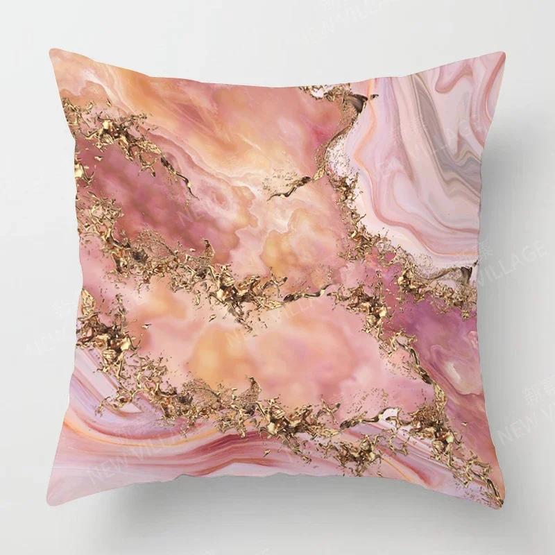 Abstract Personality Design Pink Marble Cushion Cover Home Decor Throw Pillow Cover Living Room Sofa Decor