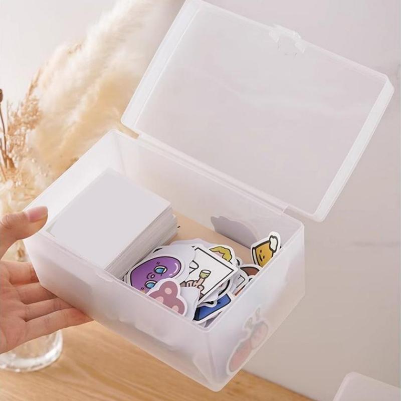 White & Transparent Desktop Storage Box Pos Collection Box Jewelry Container Id Card Organizer