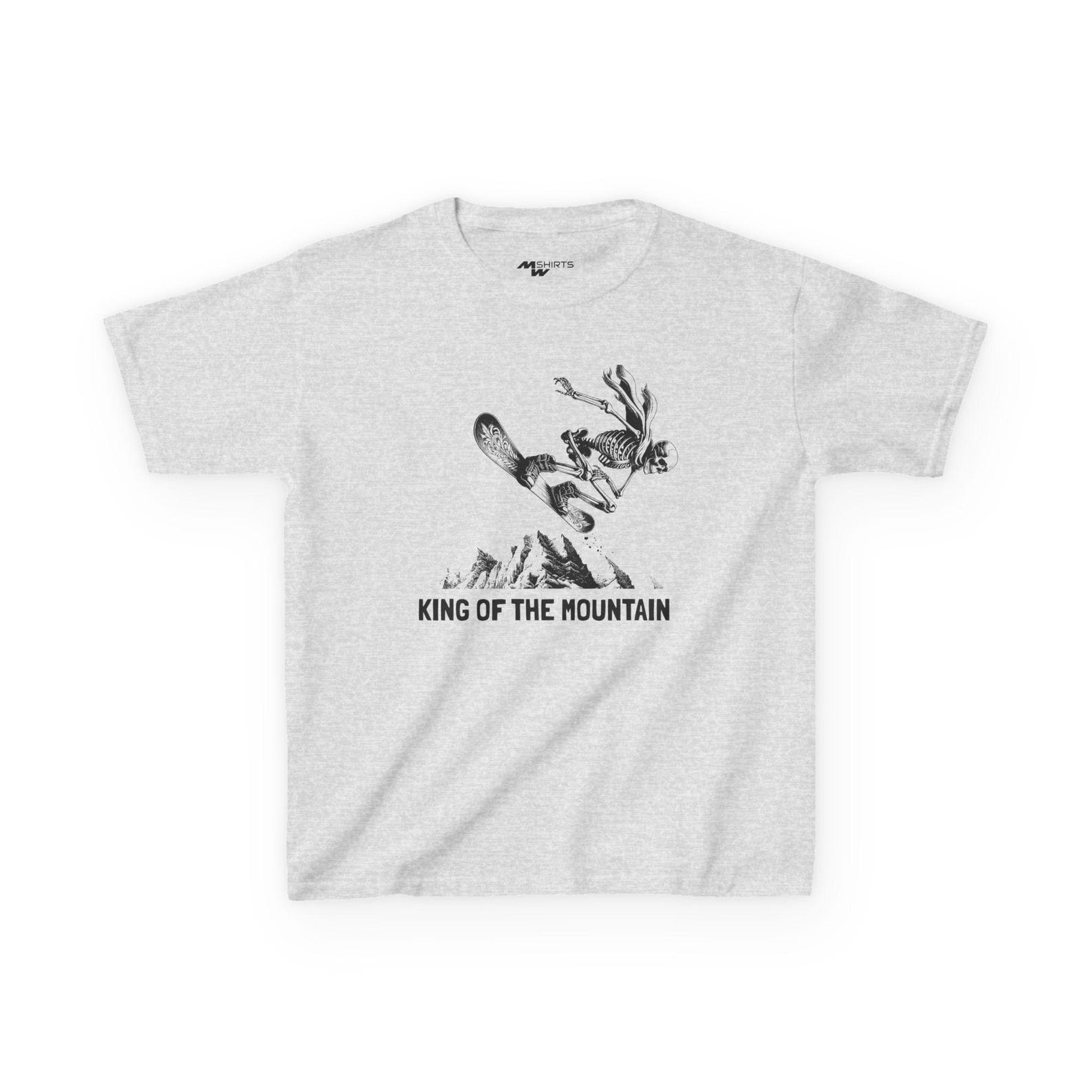 Kids Snowboard T-Shirt: King of the Mountain Skeleton - Adventure Apparel 3XL