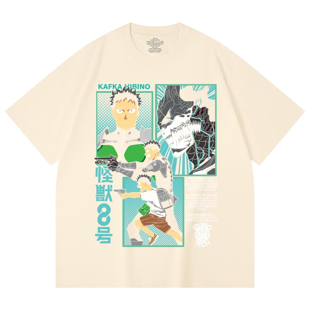 230 Gsm 100% Cotton Kaiju No 8 V7 Kafka Print Unisex Heavy Cotton T Shirt