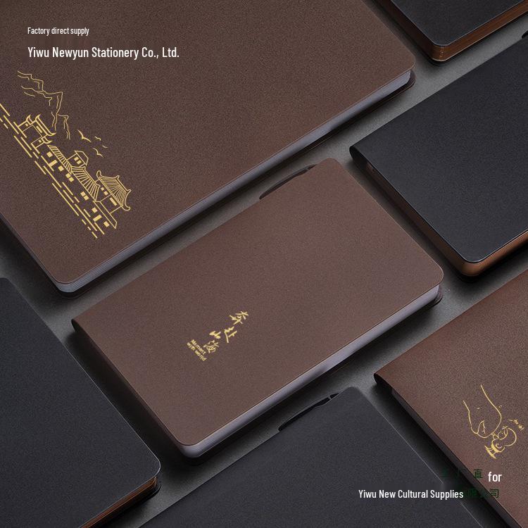 Customizable Sheepskin Notebook with Pen & Free Engraving - Company Logo 2025 Diary, A6/A5/B