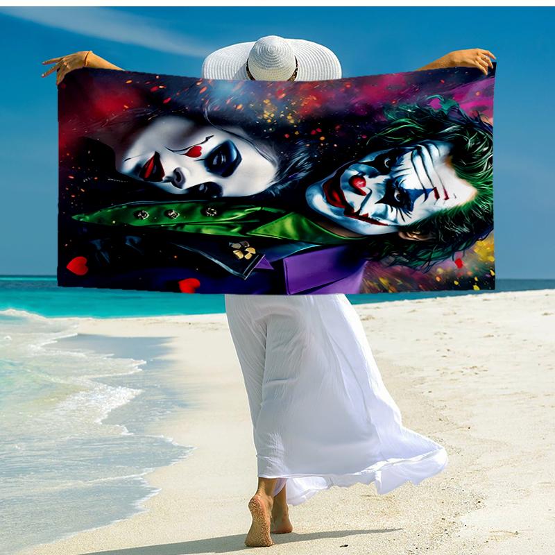Ultra-Soft Beach Towel with Joker Theme,Ideal for Pool - Camping, Diving - Perfect Travel Essential, Vibrant Beach Towel.