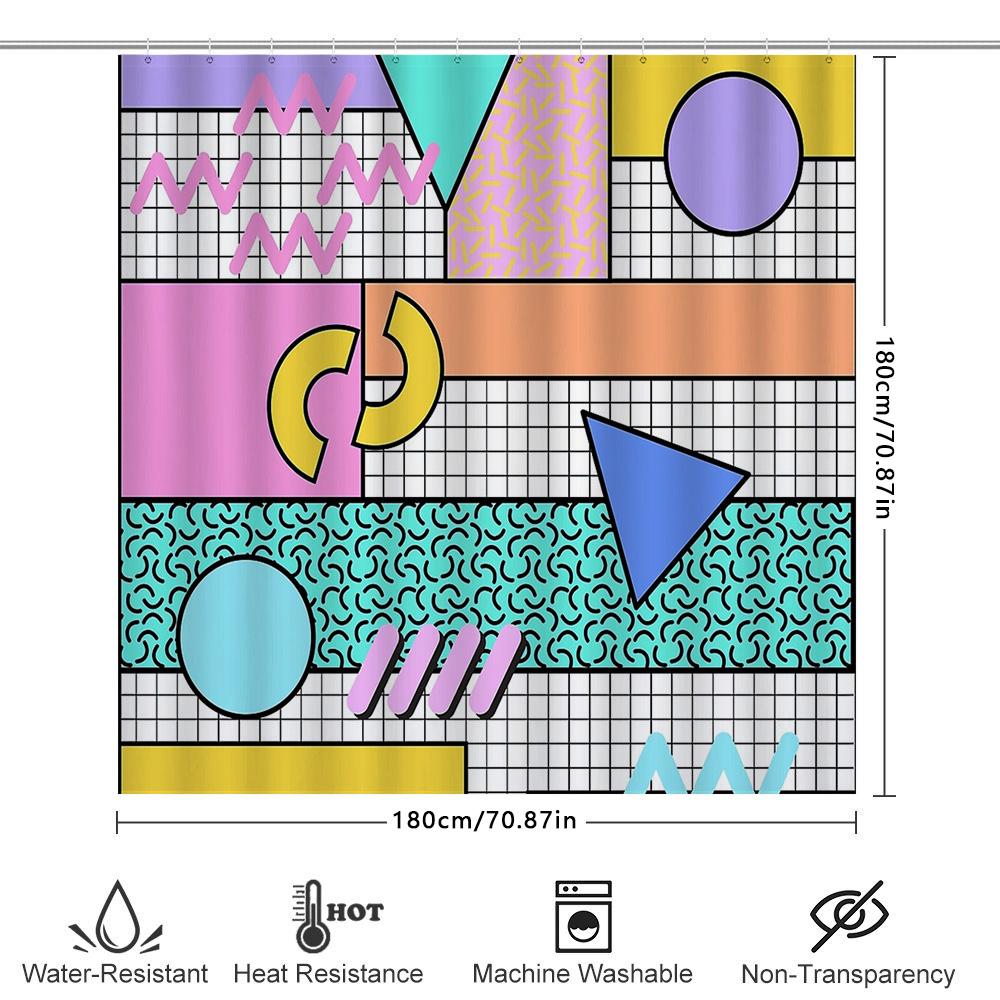 Unique Abstract Shower Curtain Modern Art Bathroom Decor Waterproof Fabric Liner Set Home Textile Tapestry Wall Hanging
