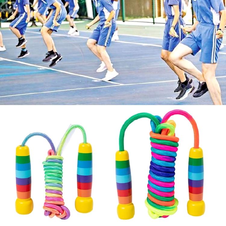 Wood Handle Jump Rope Skipping Kids 2.5/5m Adjustable Rope Skipping Fitness Rope