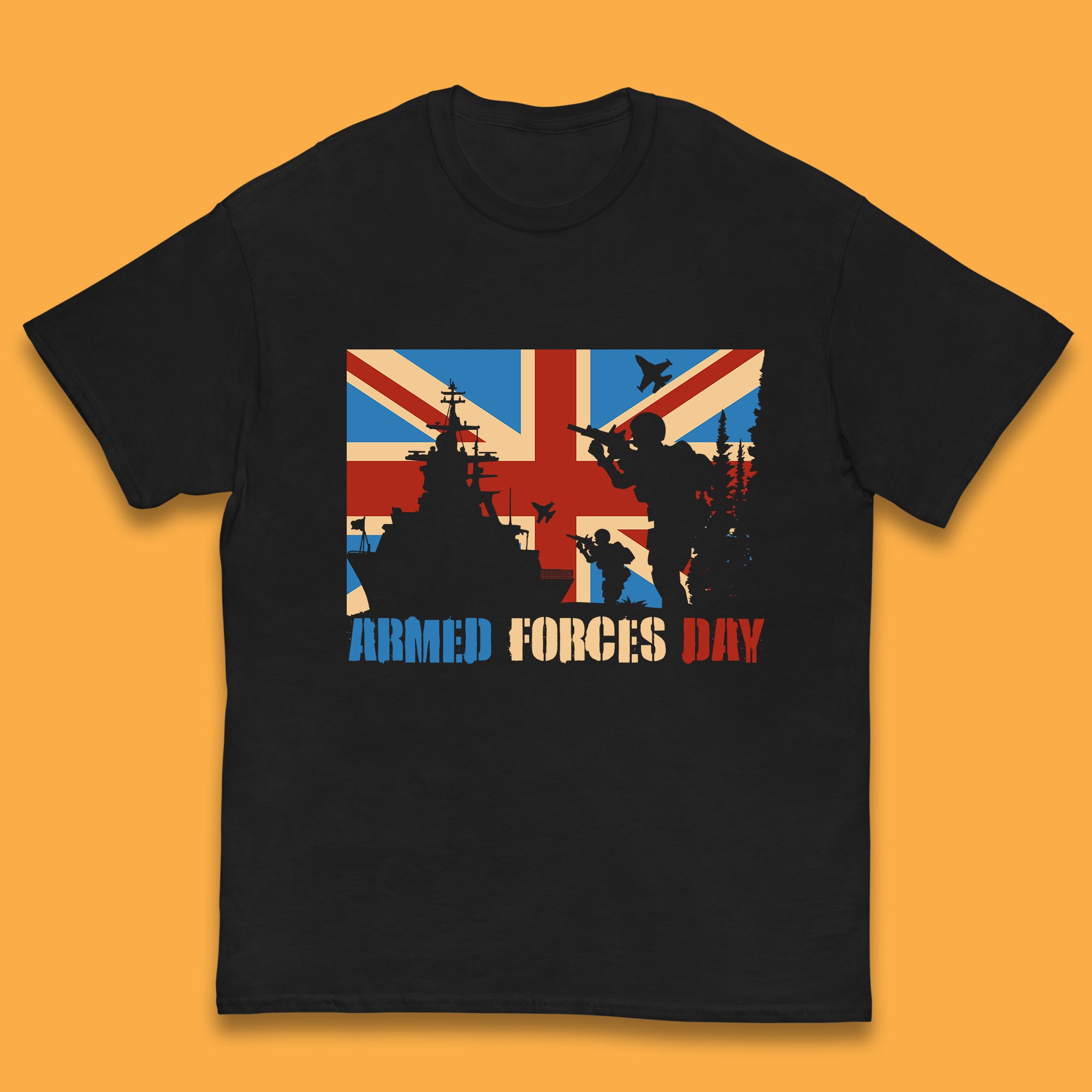 UK Flag British Armed Forces Day WWI Remembrance Day British Veterans Day Kids T Shirt 130