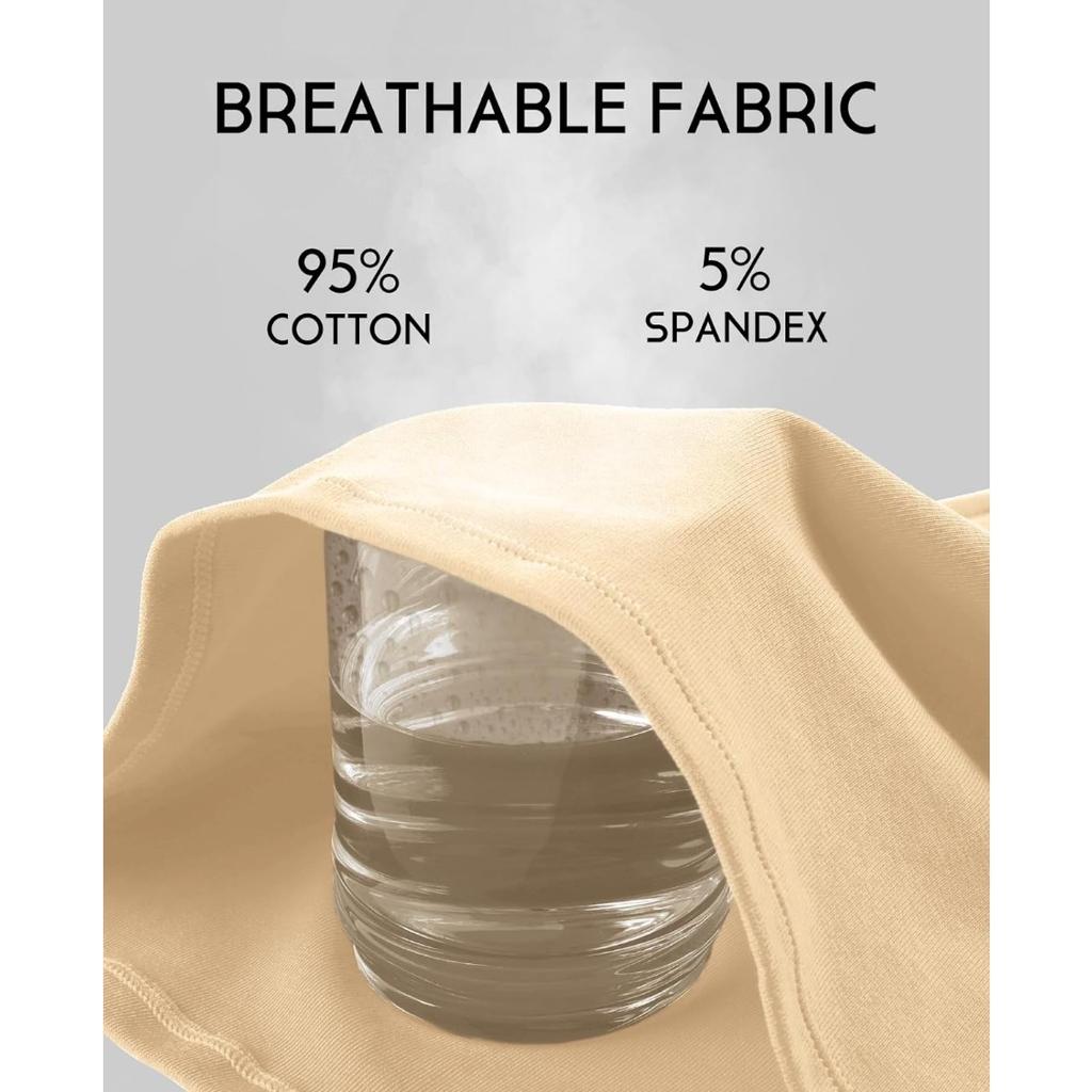 CHARMLEAKS Langes Tanktop für Damen mit Regal-BH, quadratischer Ausschnitt, breite Träger, Camisole, Sommer-Unterhemden aus Baumwolle