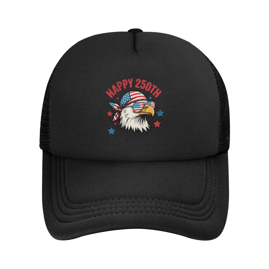 Eagle Flag 250 Years 17762026 250Th Happy Birthday USA Foam Mesh Trucker Hat Summer Meshback Baseball Cap For Casual Headwear