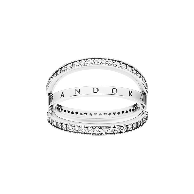 Pandora Heart Flip Ring Women ring Silver 197404CZ Box,50