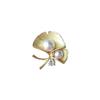 Eleganti spille color oro a forma di foglia di ginkgo per abiti da donna, per feste di nozze, spille in metallo con strass e perle, gioielli di moda.