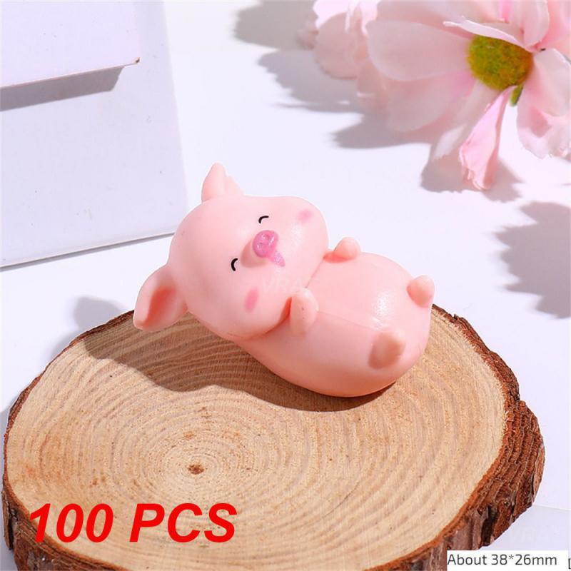 50/100PCS Cartoon Pig Decorations Resistant Piggy Doll Home Decor Crafts Resin Crafts High Temperature Resistance