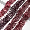 Natural Red Garnet Faceted Round Beads Shinny Stone For Jewelry Making DIY Bracelet Necklace Strand Woman Jewelry Accessories