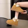 Women in Plus-size Platform Snow Boots 2025 Winter Short-cut Snow Cotton Fleece and Thickened Cotton Shoes for Women Wearing Cotton Shoes