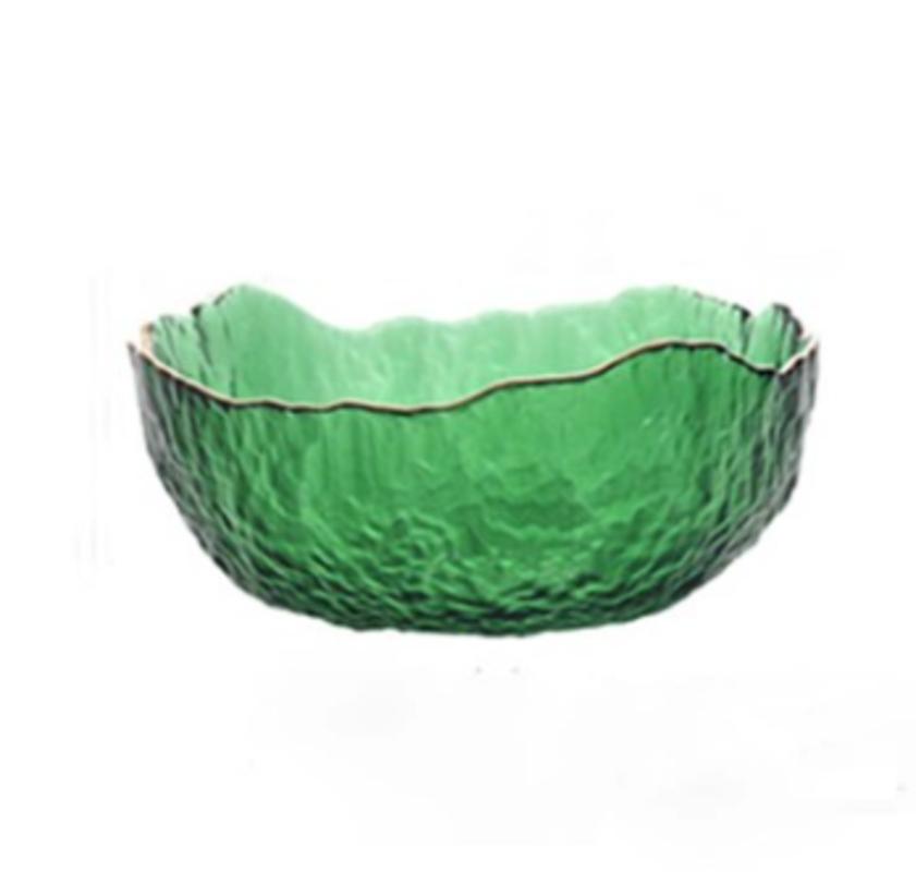 Nordic Vintage Gold Liner Decorative Crystal Dried Fruit Bowl Soup Bowl Glass Ball | Bowls