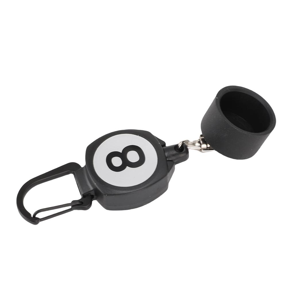 Billiard Chalk Holder ABS Portable Pool Chalk Holder with Retractable Rope Buckle for Billiard Accessory Round