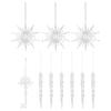 Christmas Snowflake Ornament 10 Pieces Hangable Acrylic Icicle Window Pendant Seasonal Party Decorations For Front Door Living
