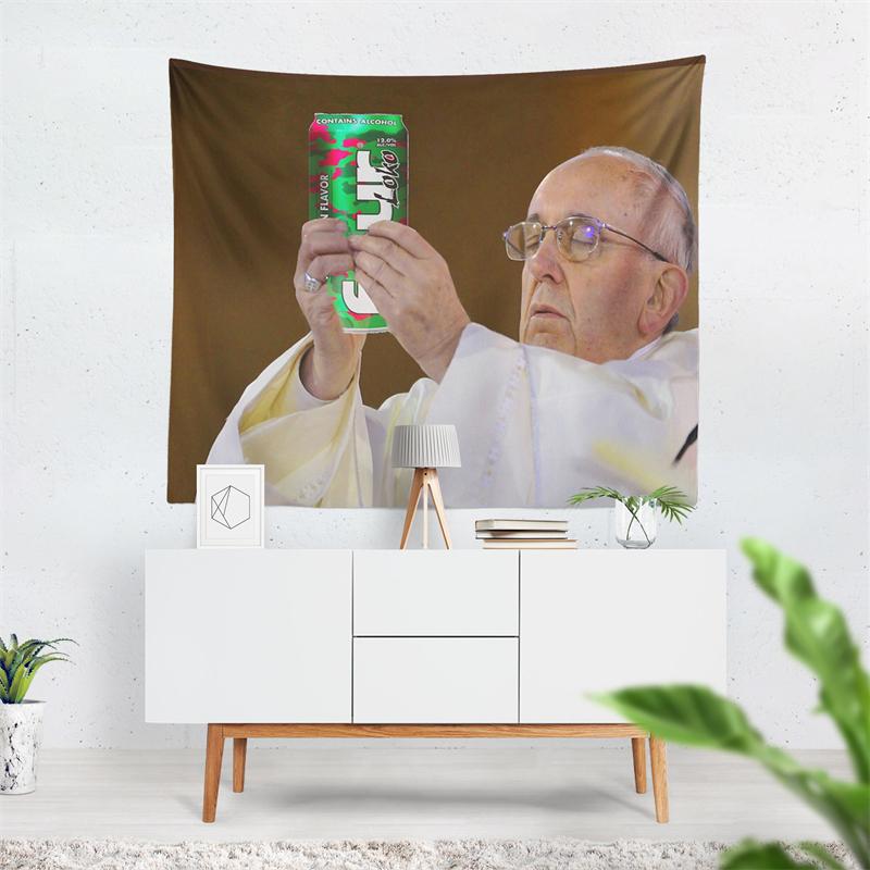 Aertemisi The Pope Four Loko Tapestry Wall Hanging Art for Bedroom Living Room Decor College Dorm Party Backdrop Home