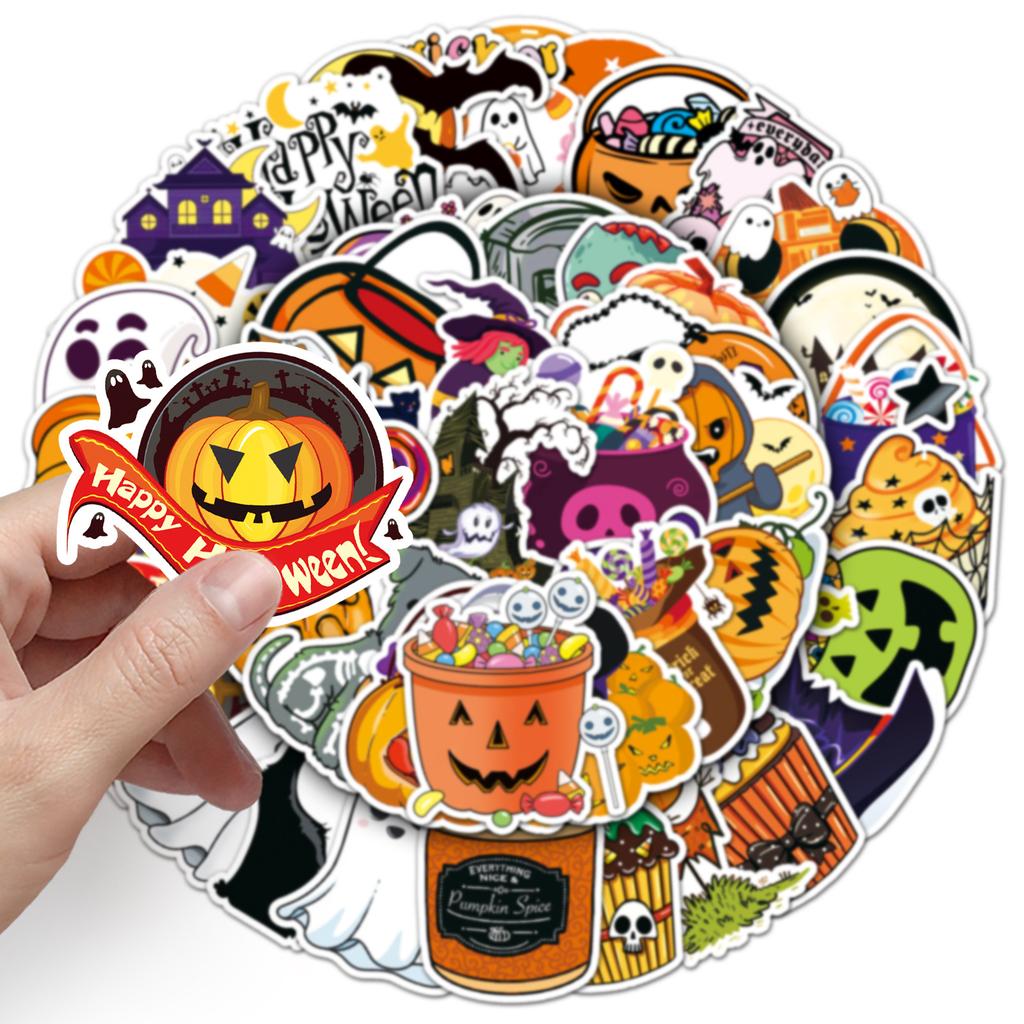 100 Halloween Graffiti Stickers Personalized Cartoon Holiday Decoration Suitcase Mobile Phone Case DIY Stickers