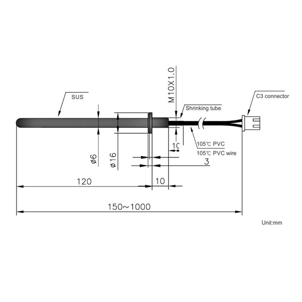 Sostituzione Sensore Termico per Macchine da Caffè Compatibile con 1003664822 Termistore con Alloggiamento in ABS e Design a Conduttore Metallico