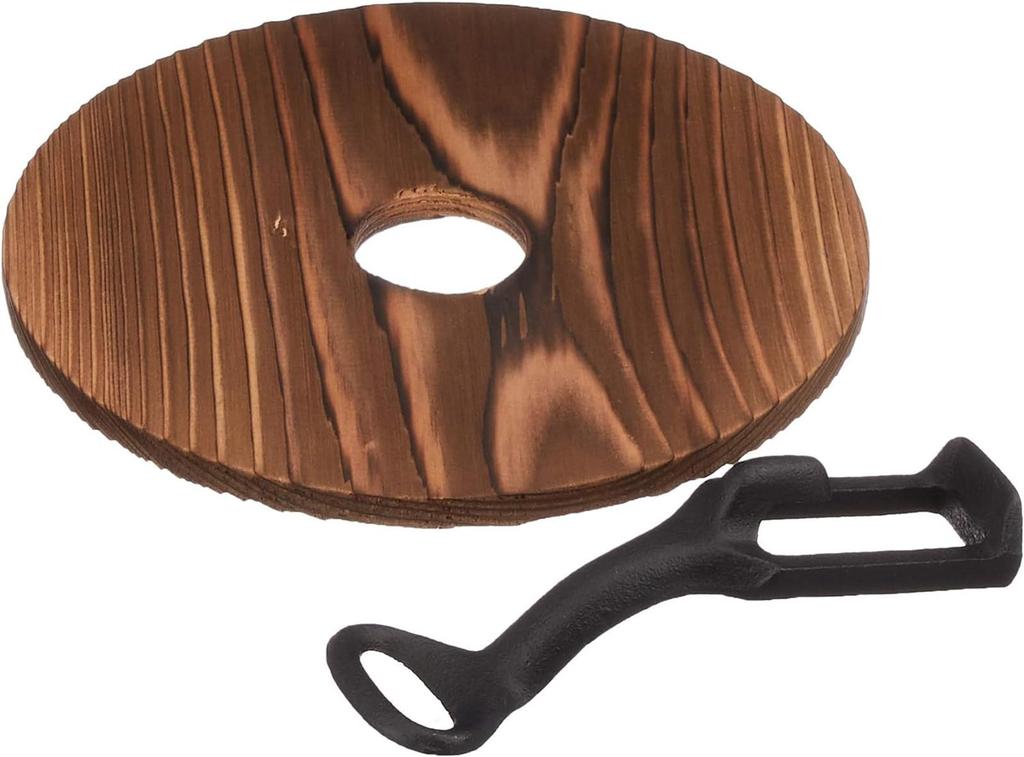 Ikenaga Iron Works Gyoza Iron for Gas with Handle and Wooden Made in Product Number 720021 Pot, 20cm, Stovetops, Base, Japan,