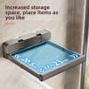 Telescopic suction cup storage rack folding clothes dryer retractable wall mount ABS material reinforced aluminum alloy