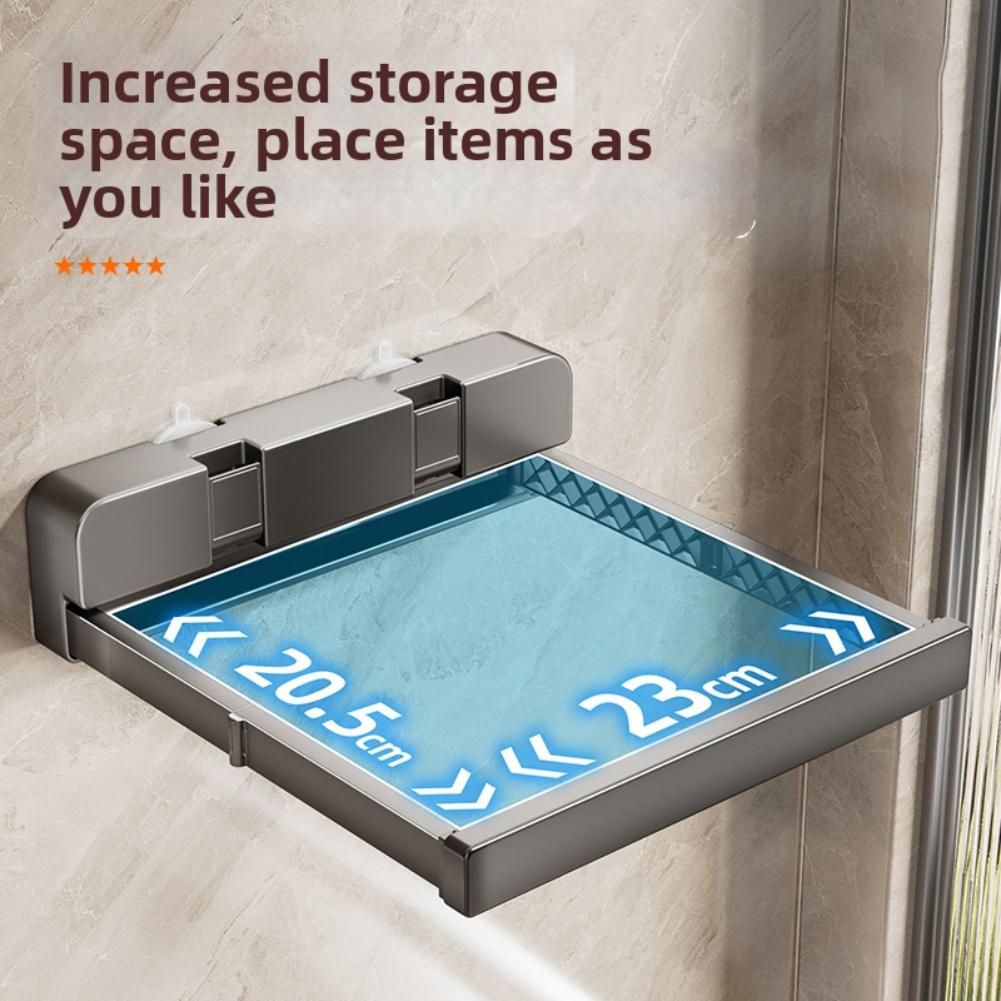 Telescopic suction cup storage rack folding clothes dryer retractable wall mount ABS material reinforced aluminum alloy
